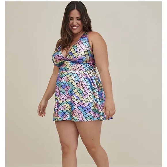 NWT 2X Torrid Mermaid Swim Dress - Picture 2 of 8